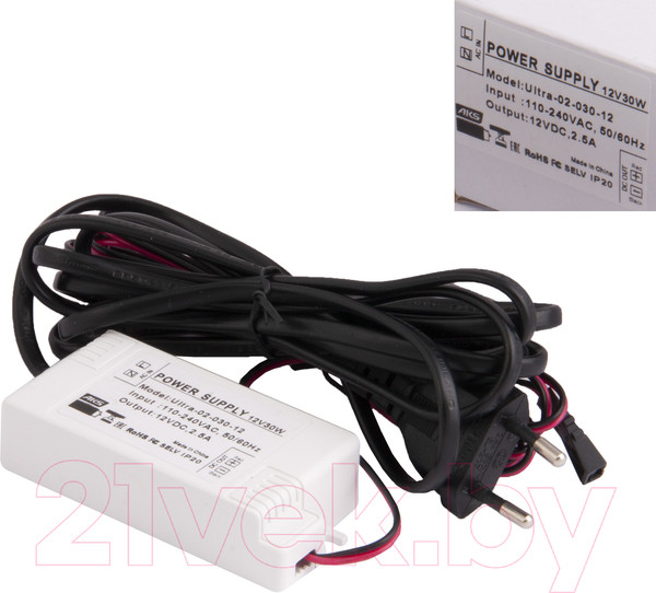 Изображение товара Адаптер для светодиодной ленты AKS Ultra 30W/12V