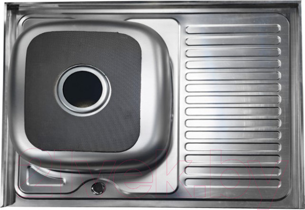 Изображение товара Мойка кухонная AKS Прямоугольная 58x48 (матовый хром)