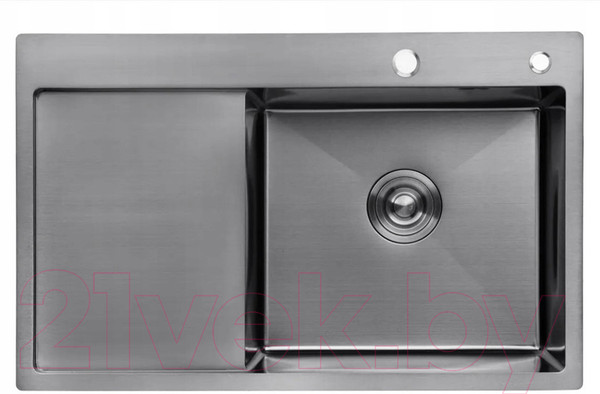 Изображение товара Мойка кухонная AKS Прямоугольная 78x49 правая (графит)