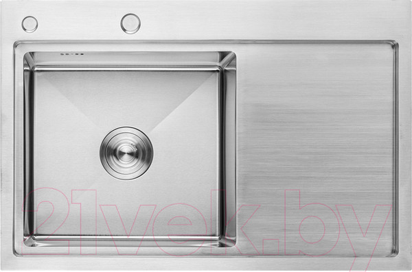 Изображение товара Мойка кухонная AKS Прямоугольная 78x51 левая (сатин никель)