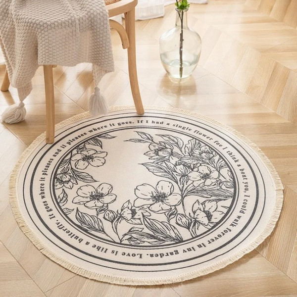 Изображение товара Коврик Mio Tesoro Сozy C0012770D (120х120, черные цветы)