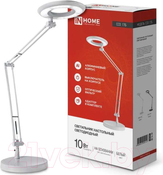 Изображение товара Настольная лампа INhome Craft ССО-17Б 10Вт 6500К / 4690612040127 (белый)