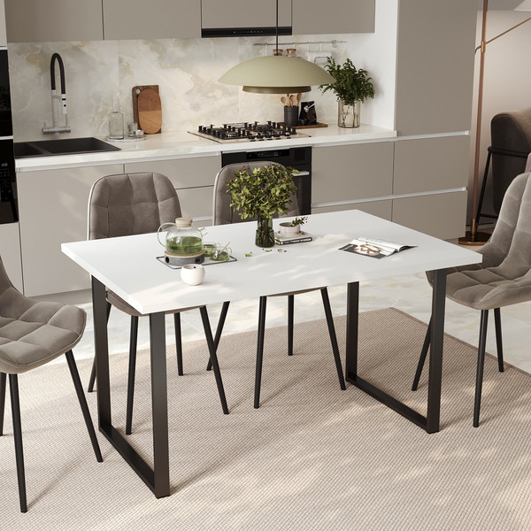 Изображение товара Обеденный стол Soma Tako 120x66 (белый/черный)