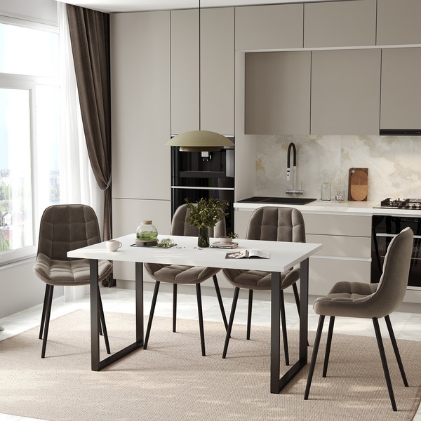 Изображение товара Обеденный стол Soma Tako 120x66 (белый/черный)