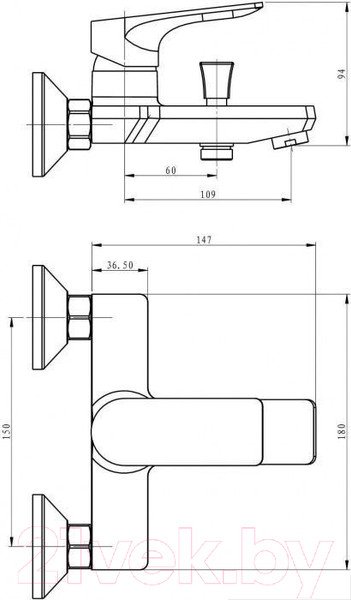Изображение товара Смеситель Esko Eiger EG 54 w/a
