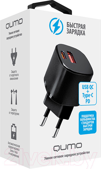 Изображение товара Адаптер питания сетевой Qumo Energy Charger 0072 / Q43014 (черный)