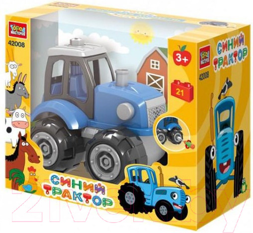 Изображение товара Игрушка-конструктор Город мастеров С отверткой синий трактор / 42011-ZH