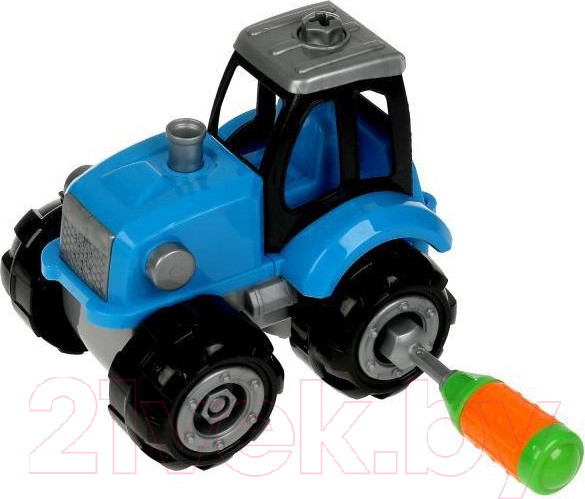 Изображение товара Игрушка-конструктор Город мастеров С отверткой синий трактор / 42011-ZH