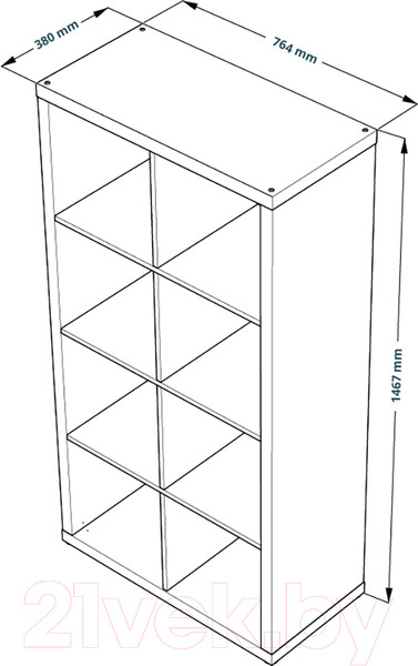Изображение товара Стеллаж Mio Tesoro Фора 8 (дуб беленый)