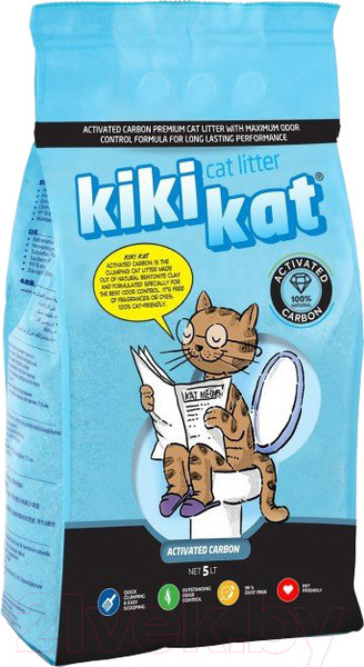 Изображение товара Наполнитель для туалета Kiki Kat Активированный уголь (5л/4.2кг)
