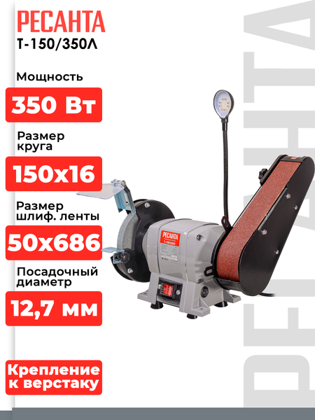 Изображение товара Точильно-шлифовальный станок Ресанта Т-150/350Л (75/7/4)