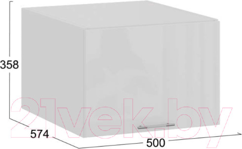 Изображение товара Шкаф навесной для кухни ТриЯ Весна 1В5ГП (белый/белый глянец)