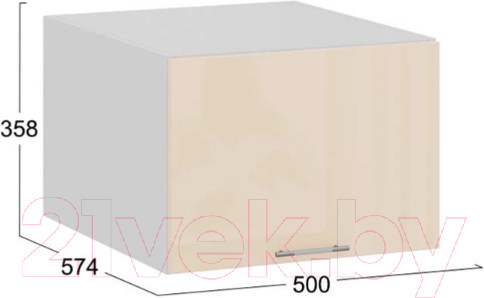 Изображение товара Шкаф навесной для кухни ТриЯ Весна 1В5ГП (белый/ваниль глянец)