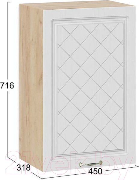 Изображение товара Шкаф навесной для кухни ТриЯ Бьянка 1В45 (дуб крафт золотой/дуб белый)