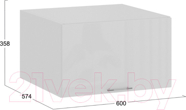 Изображение товара Шкаф навесной для кухни ТриЯ Весна 1В6ГП (белый/белый глянец)