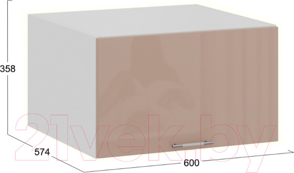 Изображение товара Шкаф навесной для кухни ТриЯ Весна 1В6ГП (белый/кофе с молоком)