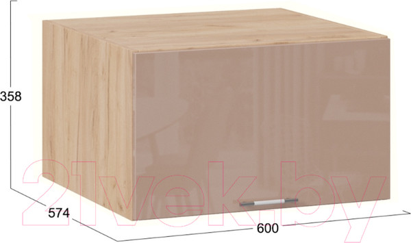 Изображение товара Шкаф навесной для кухни ТриЯ Весна 1В6ГП (дуб крафт золотой/кофе с молоком)