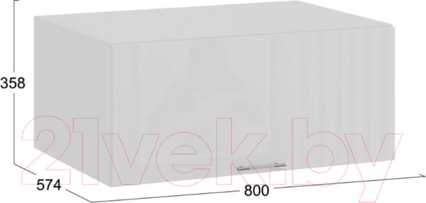 Изображение товара Шкаф навесной для кухни ТриЯ Весна 1В8ГП (белый/белый глянец)