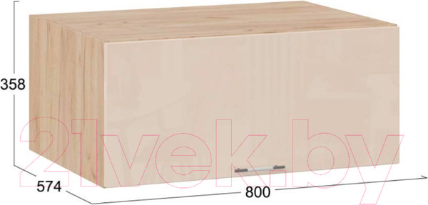 Изображение товара Шкаф навесной для кухни ТриЯ Весна 1В8ГП (дуб крафт золотой/ваниль глянец)