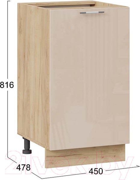 Изображение товара Шкаф-стол кухонный ТриЯ Весна 1Н45 (дуб крафт золотой/кофе с молоком)