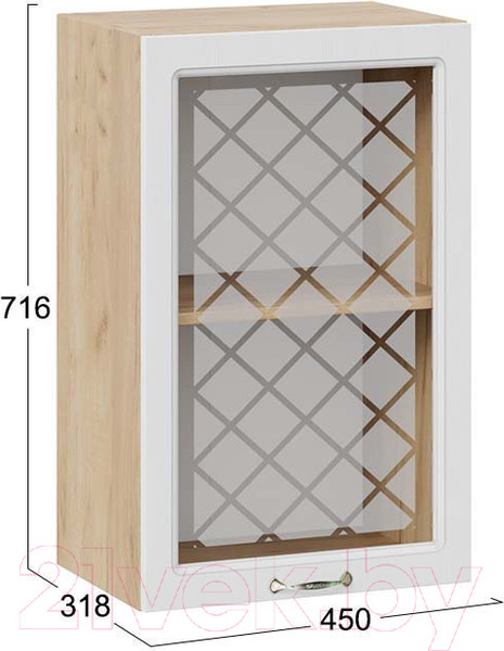 Изображение товара Шкаф навесной для кухни ТриЯ Бьянка 1В45С (дуб крафт золотой/дуб белый)