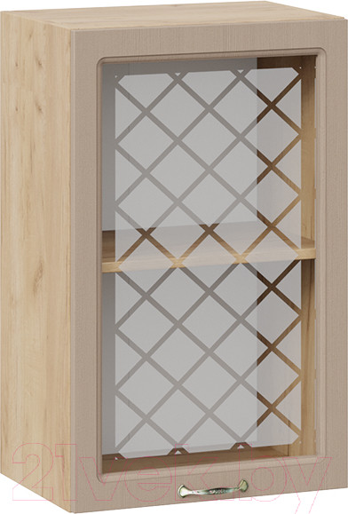 Изображение товара Шкаф навесной для кухни ТриЯ Бьянка 1В45С (дуб крафт золотой/дуб кофе)