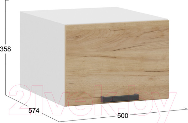 Изображение товара Шкаф навесной для кухни ТриЯ Детройт 1В5ГП (белый/дуб крафт золотой)