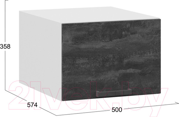 Изображение товара Шкаф навесной для кухни ТриЯ Детройт 1В5ГП (белый/угольный камень)
