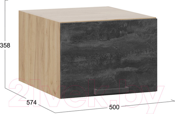 Изображение товара Шкаф навесной для кухни ТриЯ Детройт 1В5ГП (дуб крафт золотой/угольный камень)