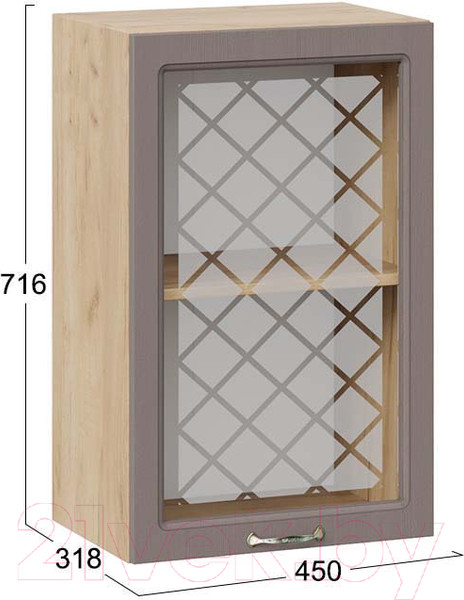Изображение товара Шкаф навесной для кухни ТриЯ Бьянка 1В45С (дуб крафт золотой/дуб серый)