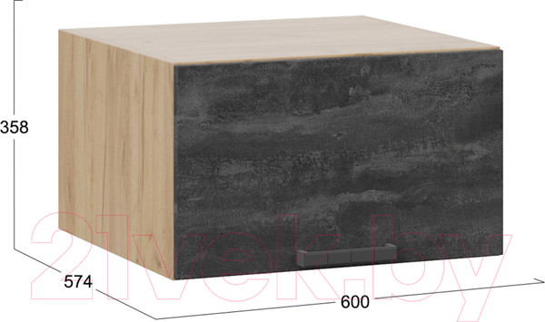 Изображение товара Шкаф навесной для кухни ТриЯ Детройт 1В6ГП (дуб крафт золотой/угольный камень)