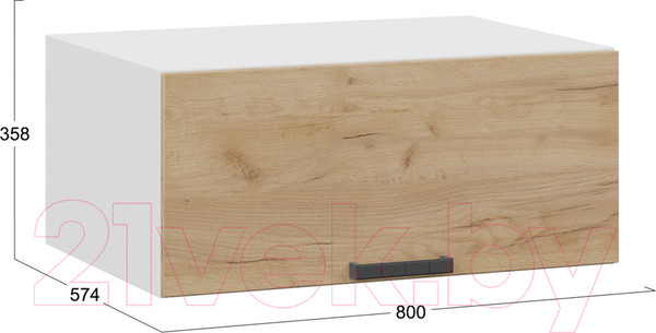 Изображение товара Шкаф навесной для кухни ТриЯ Детройт 1В8ГП (белый/дуб крафт золотой)