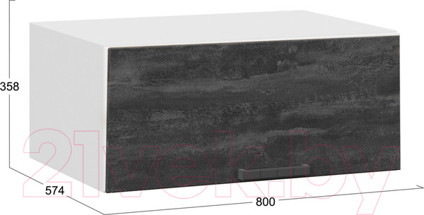 Изображение товара Шкаф навесной для кухни ТриЯ Детройт 1В8ГП (белый/угольный камень)