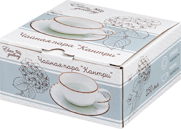 Изображение товара Чашка с блюдцем Elan Gallery Кантри / 760063 (голубой)