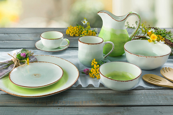 Изображение товара Чашка с блюдцем Elan Gallery Кантри / 760063 (голубой)