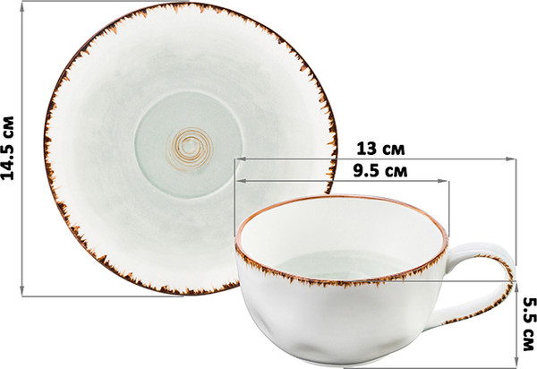 Изображение товара Чашка с блюдцем Elan Gallery Кантри / 760063 (голубой)