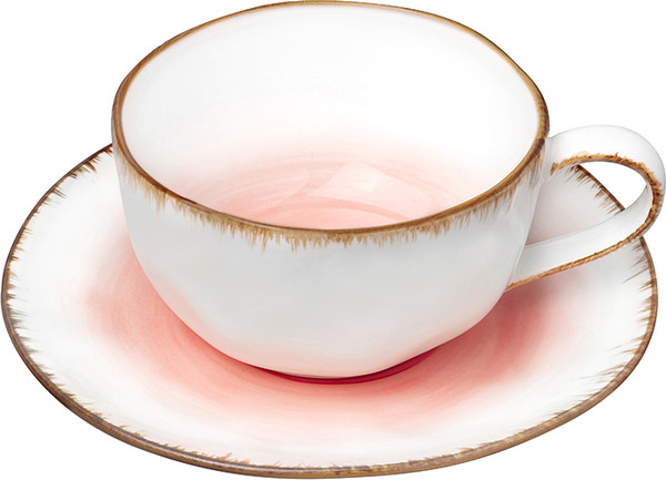 Изображение товара Чашка с блюдцем Elan Gallery Кантри / 760101 (коралловый)