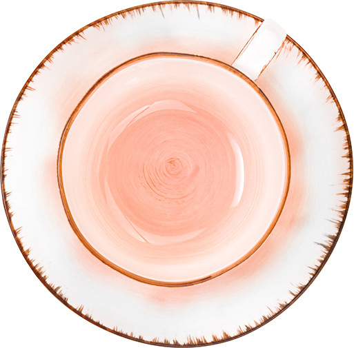 Изображение товара Чашка с блюдцем Elan Gallery Кантри / 760101 (коралловый)