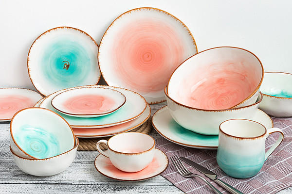 Изображение товара Чашка с блюдцем Elan Gallery Кантри / 760101 (коралловый)