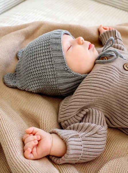 Изображение товара Шапочка для малышей Amarobaby Pure Love Teddy / AB-OD22-PLTe16/11-42 (серый, р.42-44)