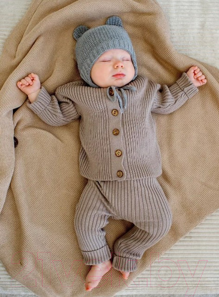 Изображение товара Шапочка для малышей Amarobaby Pure Love Teddy / AB-OD22-PLTe16/11-42 (серый, р.42-44)