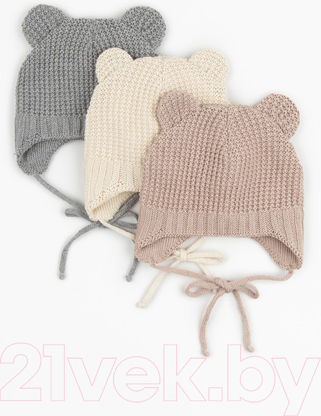 Изображение товара Шапочка для малышей Amarobaby Pure Love Teddy / AB-OD22-PLTe16/11-42 (серый, р.42-44)