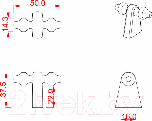Изображение товара Ручка для мебели Cebi A4121 МР24 (16мм, черный)