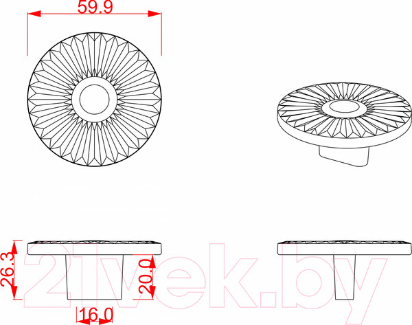 Изображение товара Ручка для мебели Cebi A4193 МР11 (16мм, глянцевое золото)