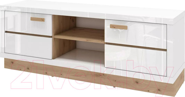 Изображение товара Тумба Stolline Балтимор под ТВ / 414.06 (белый/дикий дуб)
