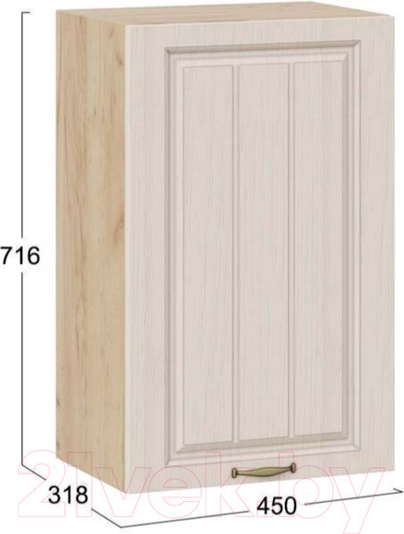 Изображение товара Шкаф навесной для кухни ТриЯ Лина 1В45 (дуб крафт золотой/крем)