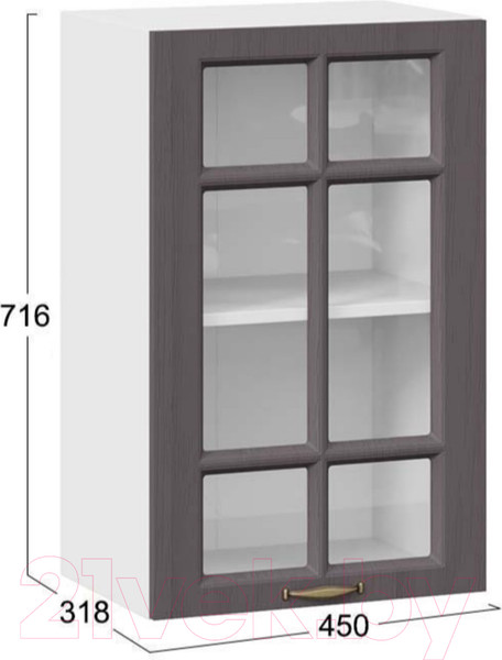 Изображение товара Шкаф навесной для кухни ТриЯ Лина 1В45С (белый/графит)