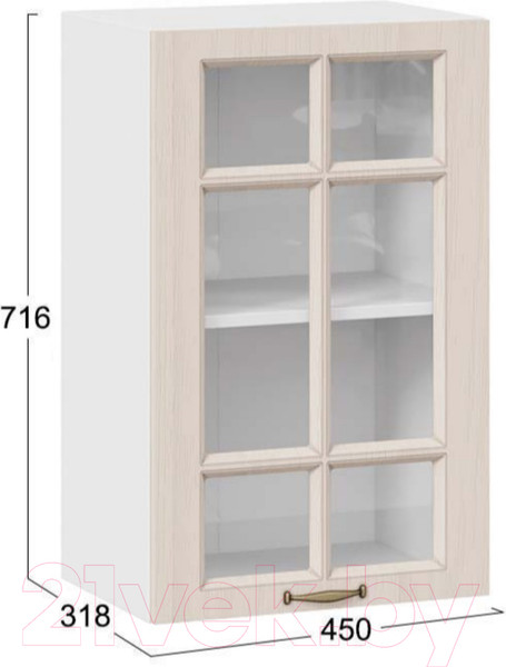 Изображение товара Шкаф навесной для кухни ТриЯ Лина 1В45С (белый/крем)