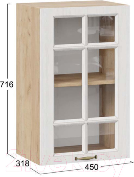 Изображение товара Шкаф навесной для кухни ТриЯ Лина 1В45С (дуб крафт золотой/белый)