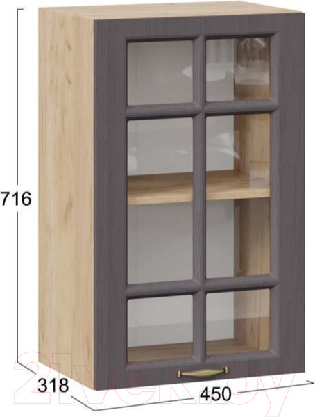 Изображение товара Шкаф навесной для кухни ТриЯ Лина 1В45С (дуб крафт золотой/графит)